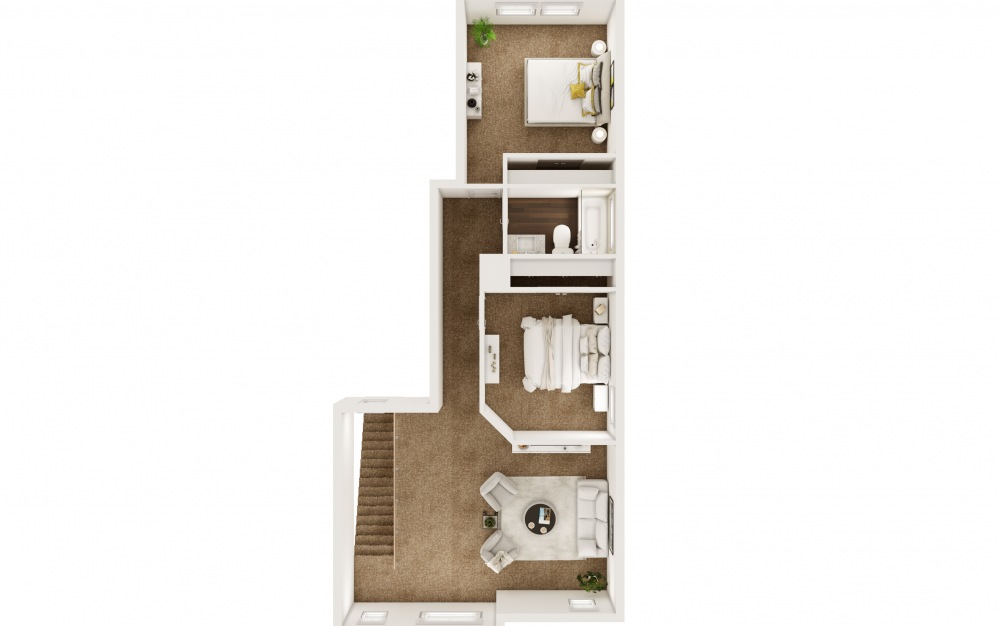 H3 - 3 bedroom floorplan layout with 2.5 baths and 1628 square feet. (Floor 2)